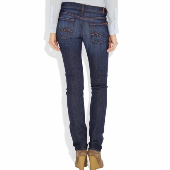 7 For All Mankind Denim - 7FAM Roxanne Faded/Distressed Skinny Jeans